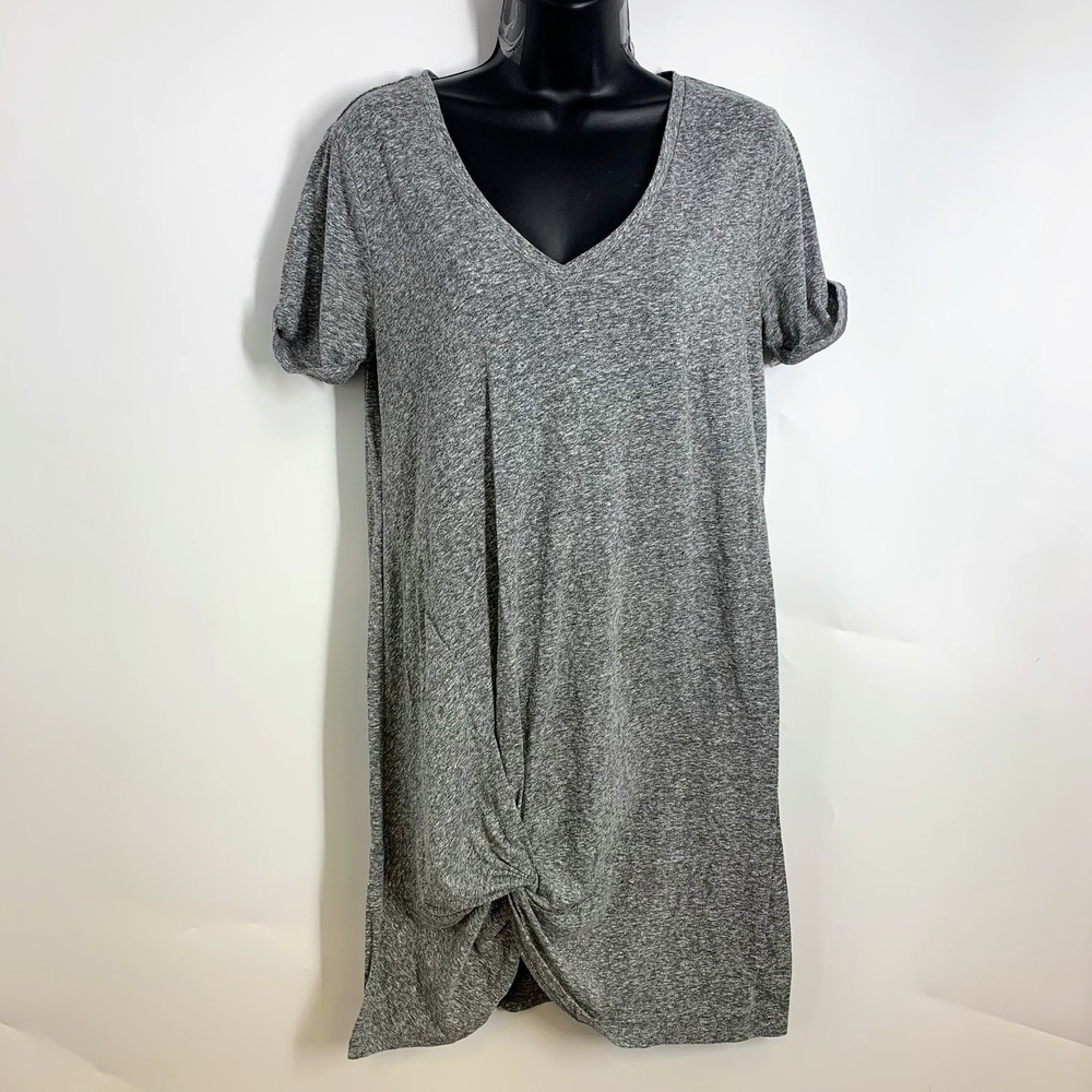 Z SUPPLY Women's The Triblend Side Knot Stretch Short Sleeve V Neck Dress Size S